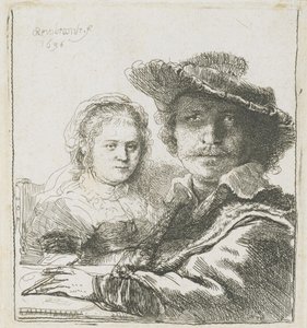レンブラントと妻のサスキア 作： Rembrandt van Rijn